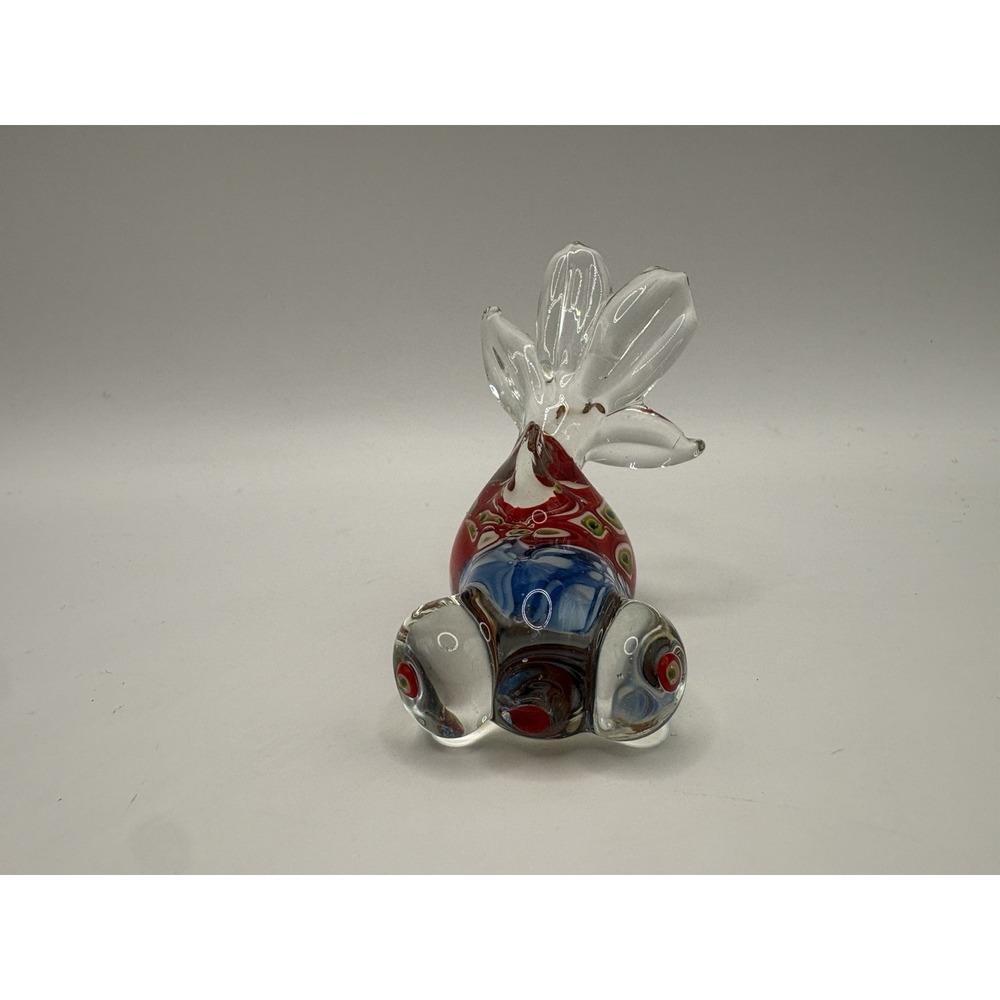 Hand Blown Art Glass Goldfish Millefiori Cane Pop Eye Bulging Figurine